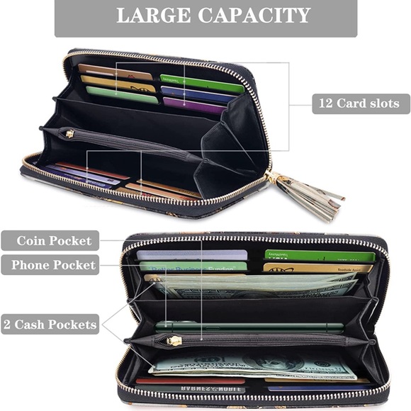 **NIB New In Box** Zip-Around Wristlet/Wallet•RFID blocker organizer - Picture 11 of 16